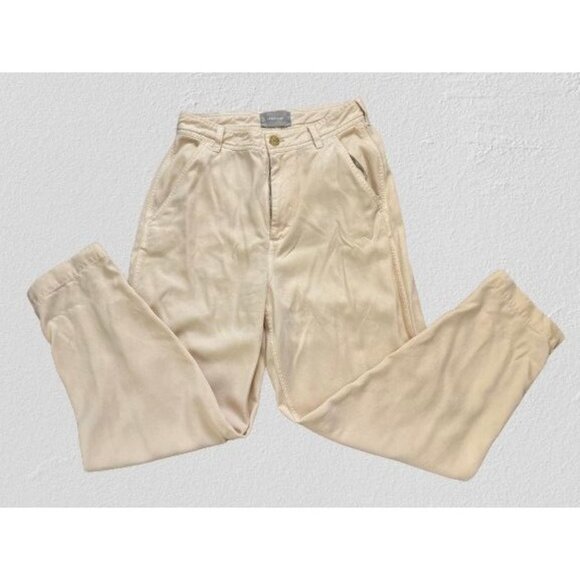 FRAME High-Rise Casual Pants Cream Color 4 Pockets Size 2 - Picture 2 of 10